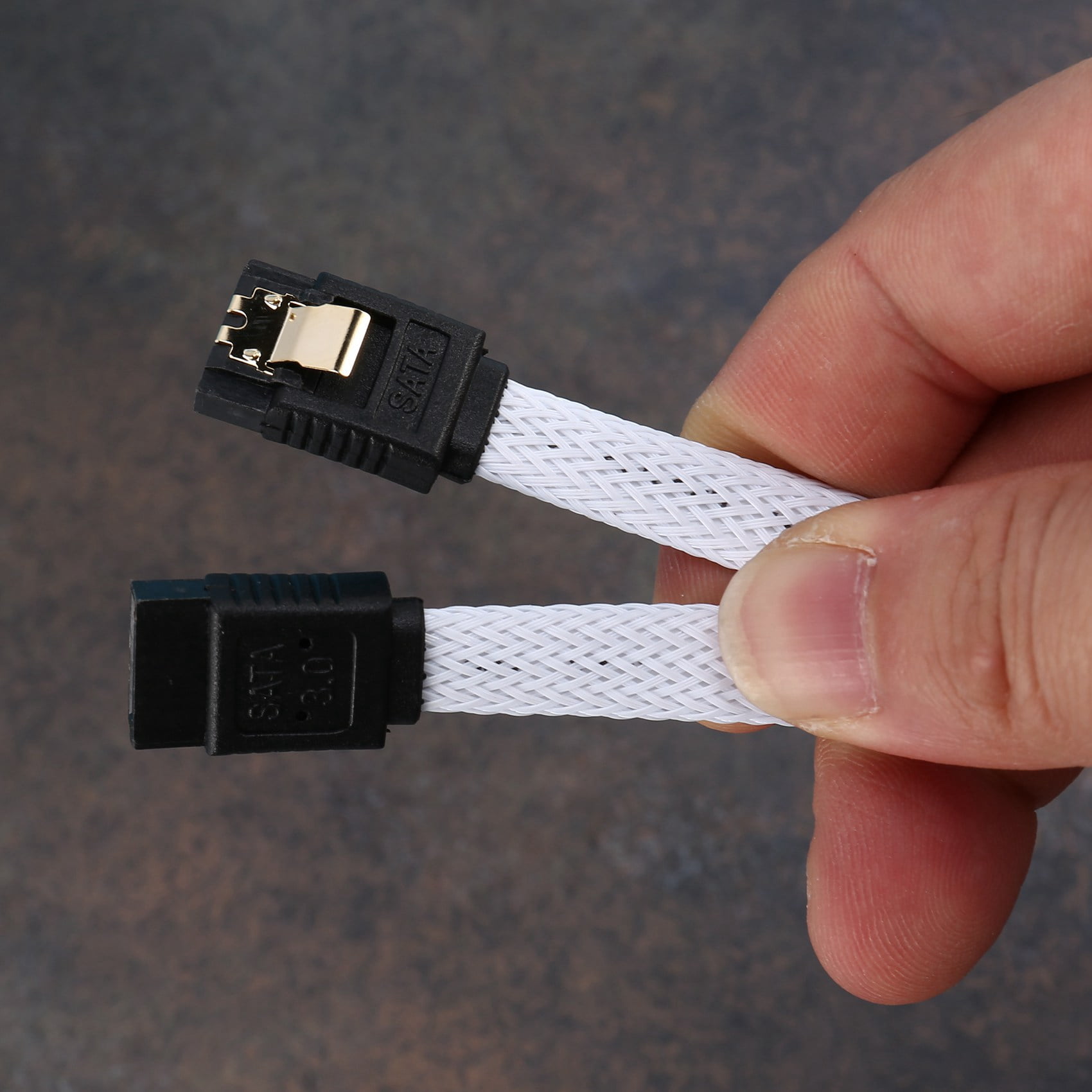 20X 50CM 3.0 III SATA3 7Pin Data Cable 6Gb/S SSD Cables HDD Cord with Nylon Sleeved Premium Version(White)