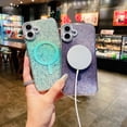 thumbnail image 3 of for iPhone 16 Plus Case, Compatible with MagSafe Clear Glitter Magnetic Military Grade Drop Protection Anti Yellowing Slim Case Shockproof Protective Sparkly Women Girls Cover - Green, 3 of 7