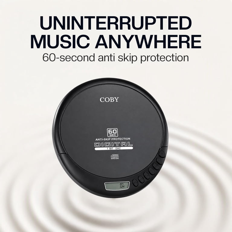 Coby, Portable CD Player, Anti-Skip, FM Radio, Stereo Earbuds