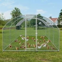 Zimtown 20x10ft Walk-in Chicken Coop, Metal Poultry Cage with Waterproof Dome Roof & Run