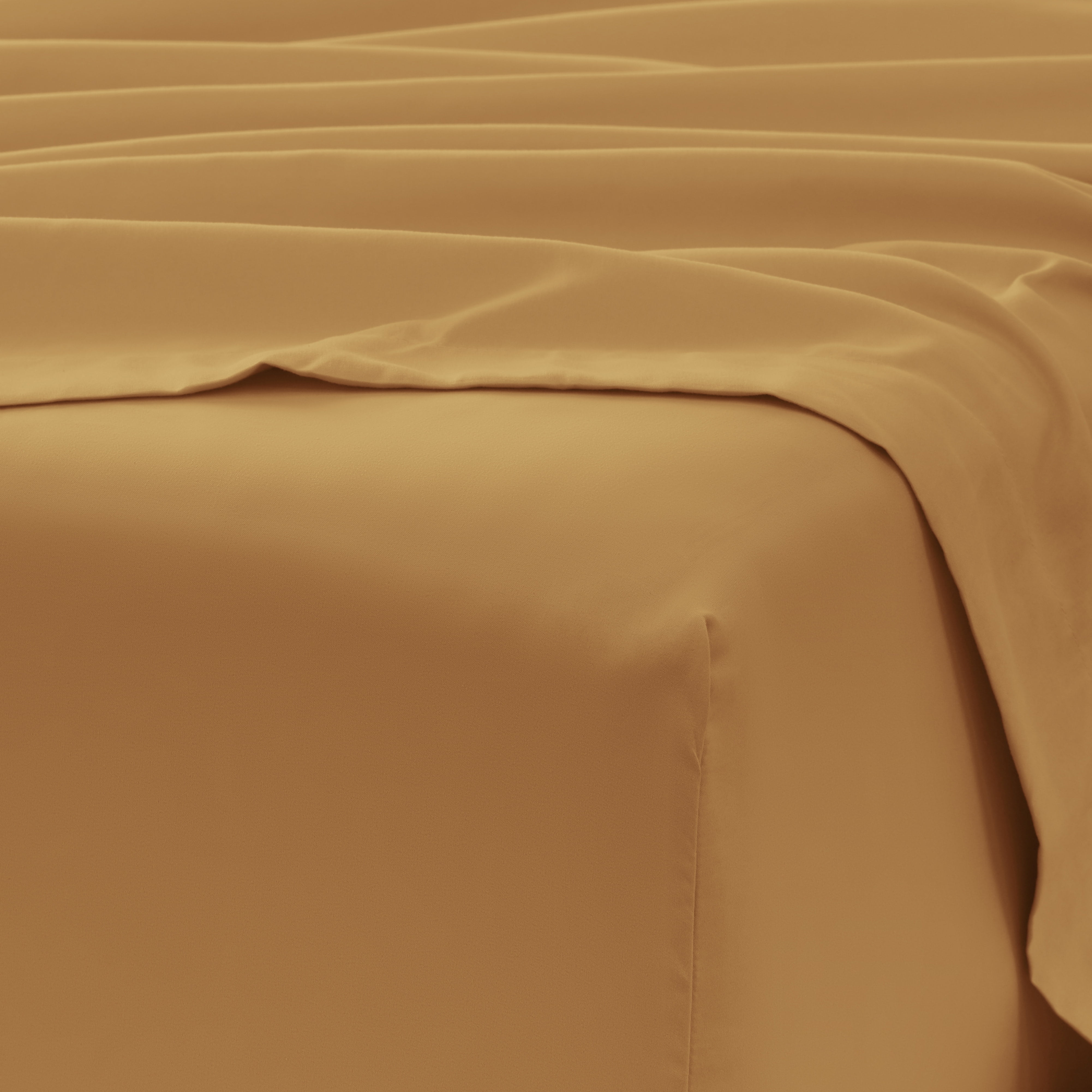 California King, Gold Solid Microfiber 6 Piece Bed Sheet Set, by Noble Linens