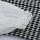 thumbnail image 4 of Mini Vestido corto de las mujeres Soledad Qipao de cuadros con mangas Puff, 4 of 10
