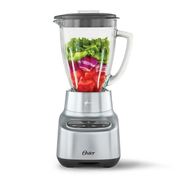 Oster 2181591 One Touch Blender - Stainless Steel: Glass Jar, 6 Cup, Smoothies, Ice Crush, 800 Watts