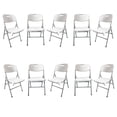 thumbnail image 1 of Set 10 Sillas Plegables Reforzadas 120kg Acero Polietileno Comedor Hogar Eventos Color Blanca., 1 of 5