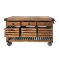 thumbnail image 5 of ACME Kaif 3-Drawer Wooden Kitchen Cart with 3 Baskets in Distress Chestnut, 5 of 9
