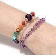 thumbnail image 3 of 7 Chakra Healing Crystal Stone Bracelet Amethyst Crystals Gemstones Bead Link Bracelets Jewelry for Women, 3 of 4