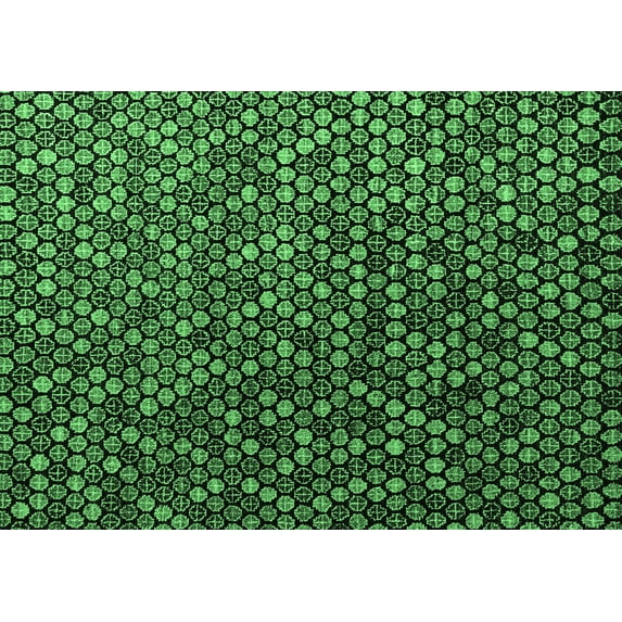 Ahgly Company Indoor Rectangle Abstract Emerald Green Modern Area Rugs, 8' x 12'