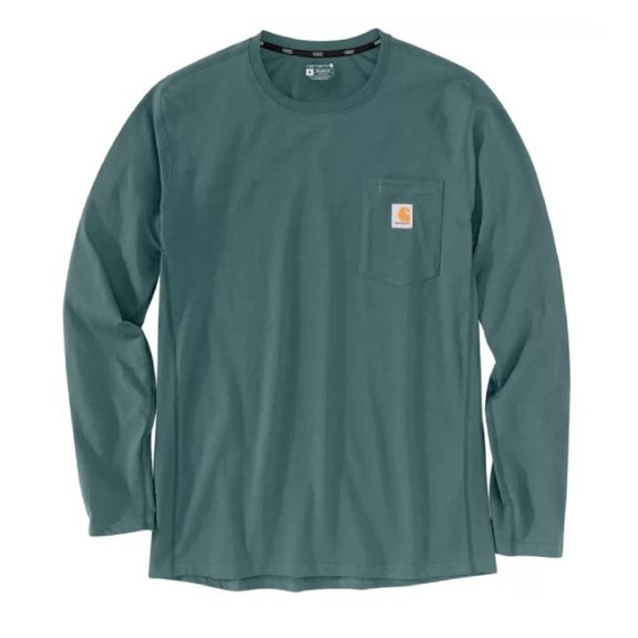 Carhartt 104617-N04 Men's Force Long-Sleeve Pocket T-Shirt, Sea Pine - 2 XL