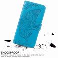 thumbnail image 3 of Samsung Galaxy S22 5G Case, Dteck PU Leather Butterfly Embossed Design Phone Case Flip Notebook Wallet Card Slot Holder Magnetic Stand Cover for Samsung Galaxy S22 5G, Blue, 3 of 6