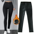 thumbnail image 4 of Womens Winter High Waist Jeans Thick Skinny Pants Lined Slim Stretch Warm Jeggings Womens Pants with Pockets Previously Viewed Long Stilt Pants plus Size on Pants Women's Elastic Waist Pants Boot Cut, 4 of 8