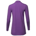 thumbnail image 3 of A2Y Women's Basic Solid Soft Cotton Long Sleeve Mock Neck Top Shirts Purple M, 3 of 5