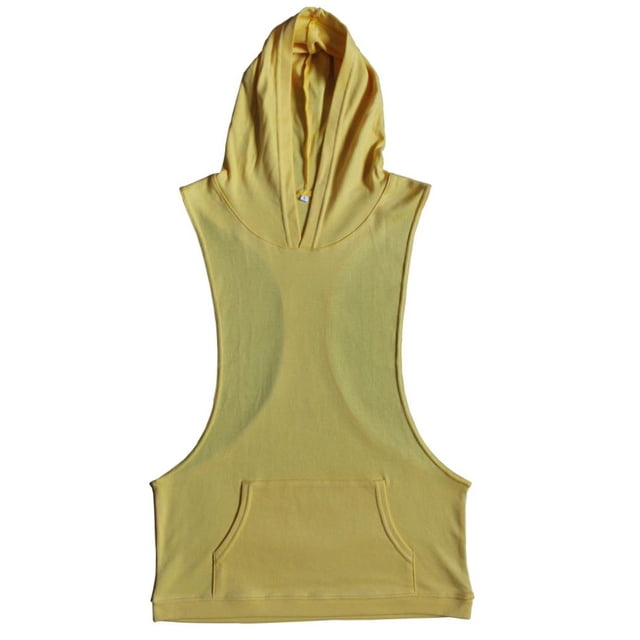 Sudadera con Capucha Racerback Sunnimix Chaleco de Culturismo Top de Corte Gris Amarillo Talla XL
