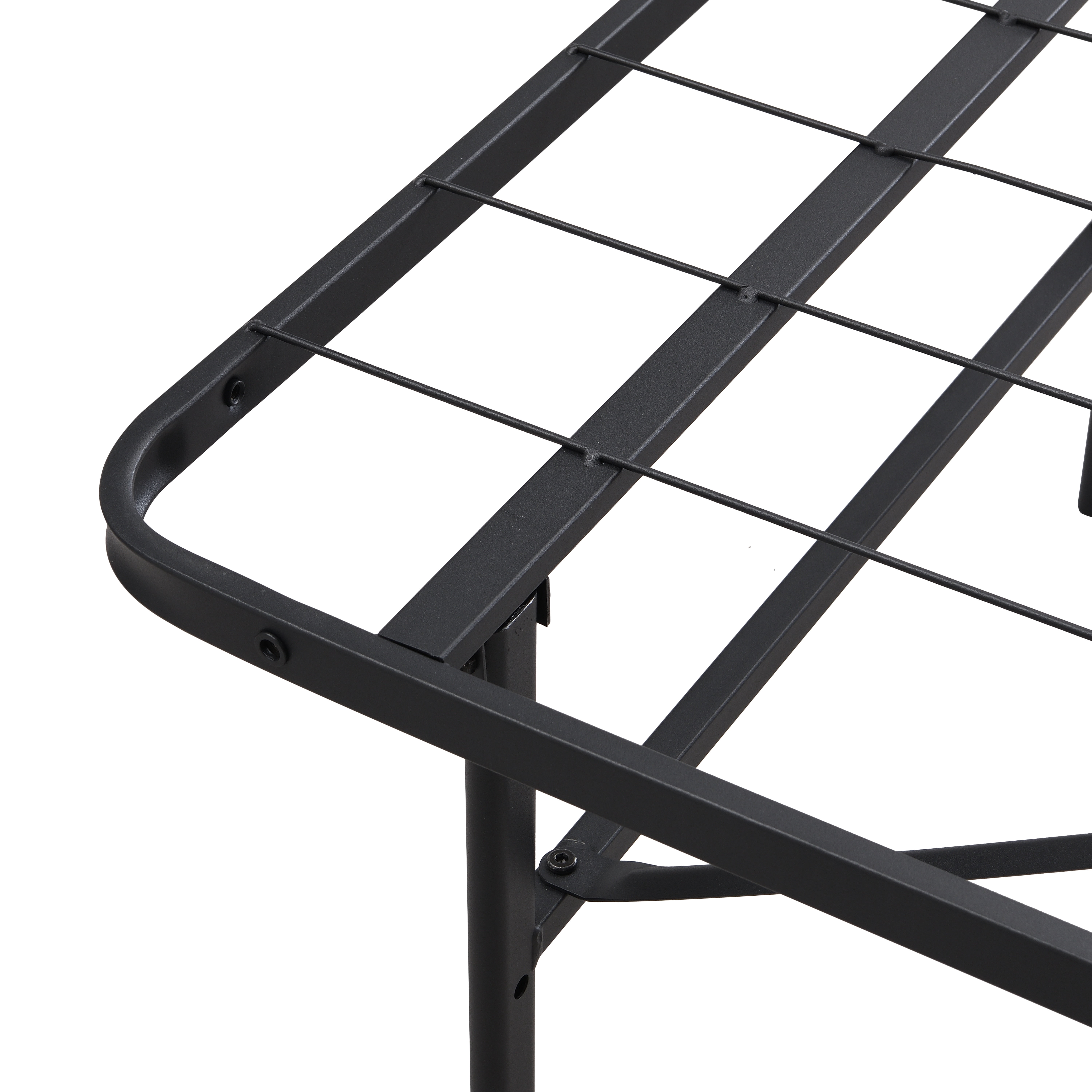 PAPROOS Queen Size Bed Frame, Metal Folding Bed Frame with Under Bed Storage, Heavy Duty Queen Platform Bed with Storage Space, Easy Assembly, No Box Spring Needed, 14 inch, Black