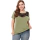 thumbnail image 2 of Top de mujer Agnes Orinda de encaje malhueca informal verde ejercito XXL, 2 of 6