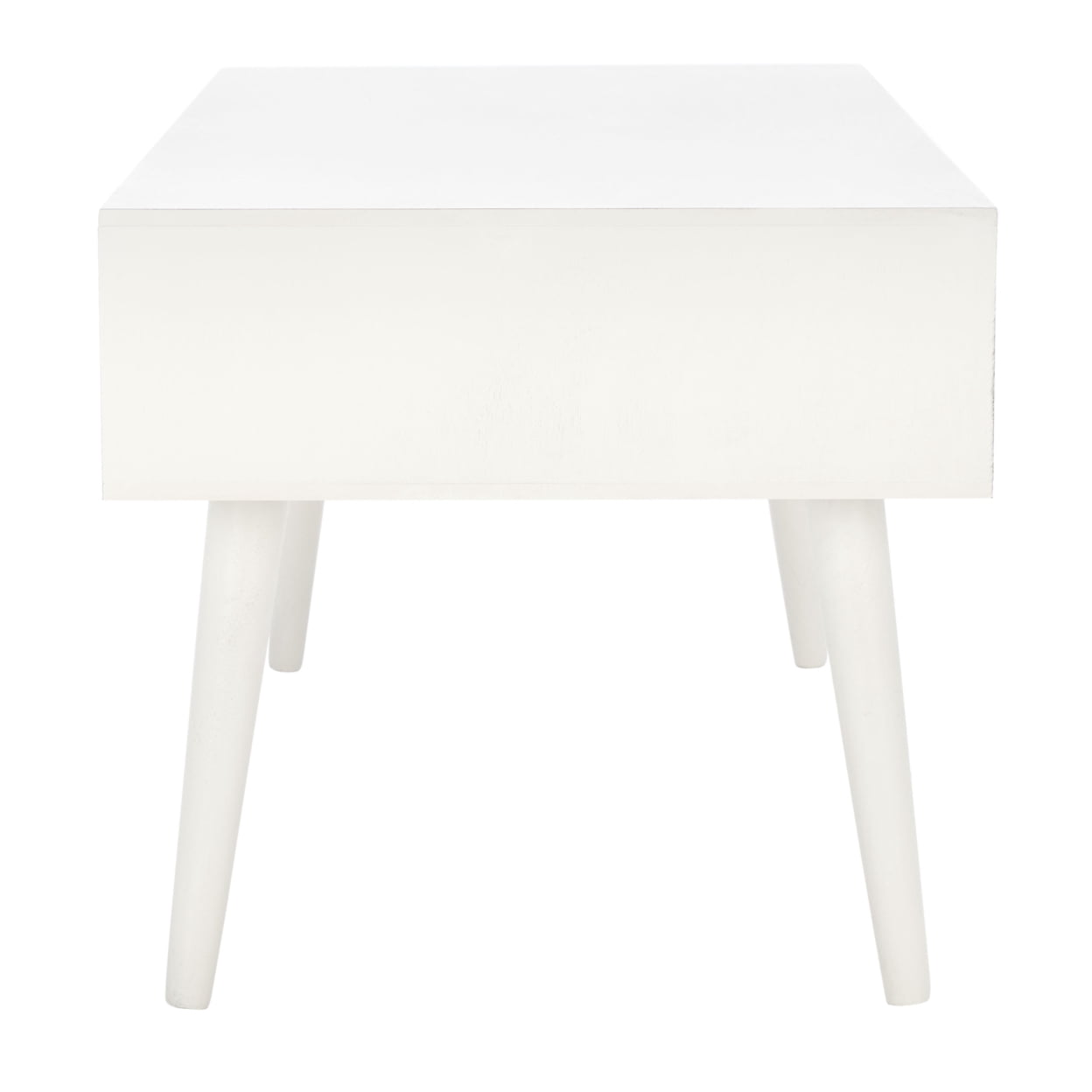SAFAVIEH Mozart Mid-Century 2 Drawer Coffee Table, Distressed White