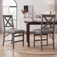 thumbnail image 5 of AFO Foldable Solid Wood Cross-Back Dining Chairs Set of 2, Dark Grey, 5 of 15