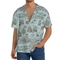 thumbnail image 3 of Disketp Men's Hawaiian Pirate Adventure Map Print Shirts Button Down Holiday Beach Shirts-Small, 3 of 7