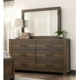 thumbnail image 3 of Contemporary Antique Brown Finish 5pc Bedroom Queen Bed w Lampshades Nightstands Dresser Mirror Set Wooden Bedroom Furniture, 3 of 7