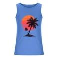 thumbnail image 3 of ZCFZJW Men's Quick Dry Sports Tank Tops Athletic Gym Bodybuilding Fitness Sleeveless Tropical Palm Tree Print Shirts for Beach Running Workout Blue S, 3 of 5