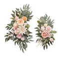 thumbnail image 6 of 2 Pieces Silk Flowers Hanging Wedding Arch Wreath for Farmhouse Wall Wedding Blush Pink, 6 of 9