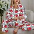 thumbnail image 6 of Lsque Sweet Red Fruit Pattern Long Sleeve Pajama Set for Women - Soft 2-Piece Sleepwear and Loungewear Set with Pockets, Comfy Nightwear-Small, 6 of 7