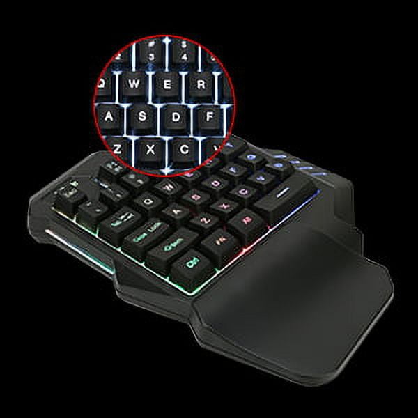 One-hand Gaming Keyboard RGB Backlight 35-key Portable Mini Gaming Keyboard Ergonomic Gaming Controller