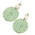 thumbnail image 1 of Pendientes de ratán Pendientes redondos de paja Pendientes colgantes de ligera Verde Yuyangstore Pendientes Mujer, 1 of 8