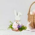thumbnail image 4 of LAMIRO Vintage Easter Wooden Tabletop Decorations Easter Bunny Eggs Wood Desktop Centerpieces Spring Table Decorations Wood Hand-Painted Bunnies Ornaments for Easter Party Table Home Decor, 4 of 7