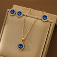thumbnail image 1 of Fiudx Conjunto de Joyas de Cristal, Elegante Collar con Colgante Redondo, Impresionante Par de Pendientes, Hermosa Pulsera, Perfecto para Fiestas o Regalos, Ideal para Mujeres y Niñas, Especial de Sa, 1 of 6