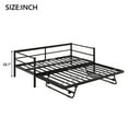 thumbnail image 6 of Bellemave Twin Daybed with Pop Up Trundle, Metal Sofa Beds with LED Lights, Twin to King Bed Frame for Living Room, Bedroom and Guest Room,Black, 6 of 8