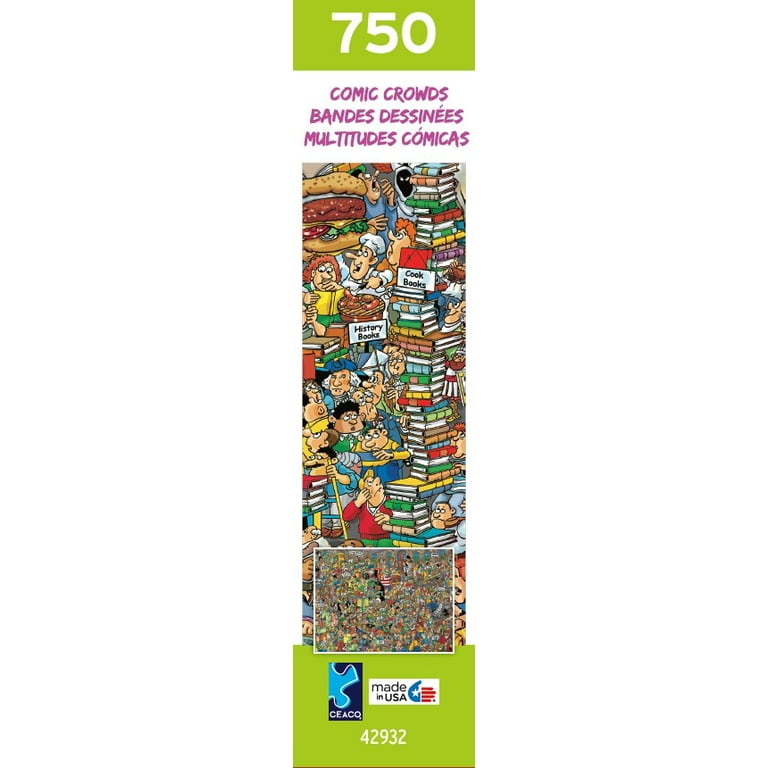 Ceaco 750-Piece Comic Crowds Book Fair Interlocking Jigsaw Puzzle