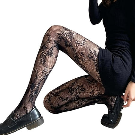 Weikingp Clearance! Thigh High Stockings  Pantyhose Size Tights Stockings Sexy Pattern Ribbon Seggings Floral Print Women s (without Tights)  Thigh High Stockings Lingerie  Black