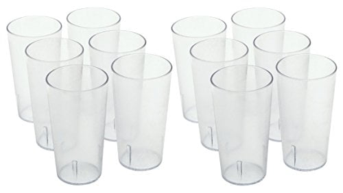 NEW Tumbler Beverage Cup Stackable Cups Set of 12 Clear Break-Resistant 16oz 
