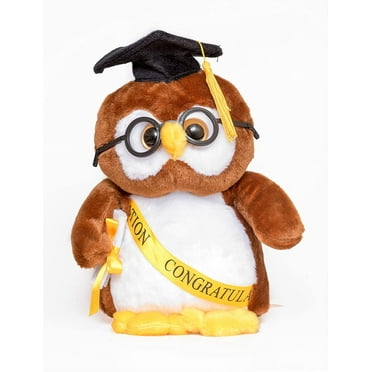 10" Brown Owl Graduation Commencement Plush with Cap and Diploma in Hand