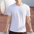 thumbnail image 2 of Admvng Summer Tops for Men Cotton Short Sleeve Crew Neck Plain Tee Top Tshirts Regular S-4XL, 2 of 6