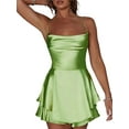 thumbnail image 1 of Diconna Combinaisons Courtes Sans Manches à Col Bénitier pour Femmes, Été, Dos Croisé, Clubwear, 1 of 7