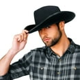 thumbnail image 5 of Fun Central Black Felt Studded Cowboy Hat, Western Cowboy Hat for Men, Felt Cowboy Hats for Kids, 5 of 7