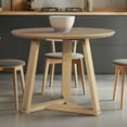 thumbnail image 2 of Grain Wood Furniture Cascais 36" Round Table with Japandi Base, Solid Wood with a Blonde Oak Finish, 2 of 6