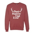 thumbnail image 1 of Wild Bobby, Best Buckin Dad Ever Funny Hunting, Father's Day, Unisex Crewneck Graphic Sweatshirt, Vintage Heather Red, Medium, 1 of 3