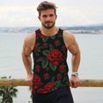 thumbnail image 6 of Salouo Roses for Men's Tank Tops,Sleeveless Muscle Shirts for Men Quick Dry Workout Tank Top Gym Muscle Tee Fitness Bodybuilding Sleeveless T Shirt-Medium, 6 of 7