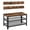 Rustic Brown, Black-28.7"L x 11.8"W x 17.5"H, variant on Hall Tree Entryway Storage Bench Coat Rack Shoe Organizer With Hooks 3-in-1 Design Wooden Furniture Metal Frame Rustic Brown And Black Bf17mt01