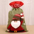 thumbnail image 4 of 3PCS Christmas Santa Sack Drawstring Treat Bags for Holiday Party Decorations, 4 of 7