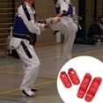 thumbnail image 2 of Strike Shin Guards Leg Protector Kick Padded Shin Kick Pads Protector Instep Karate Kicking Sparring Adults - Red,, 2 of 7
