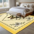 thumbnail image 4 of Sunflower Butterfly Area Rugs 5x7 ft Vintage Daisy Flower Yellow Border Washable Rug Non Slip Indoor Carpet Absorbent Floor Mat for Living Room Bedroom Dining Room, 4 of 9