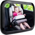 thumbnail image 1 of Espejo de coche para bebé, espejo de coche inastillable para seguridad del asiento trasero, espejo de coche con rotación de 360 grados con correas elásticas ajustables, 1 of 5