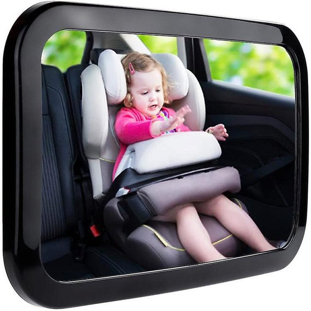 Espejo de coche para bebé, espejo de coche inastillable para seguridad del asiento trasero, espejo de coche con rotación de 360 grados con correas elásticas ajustables