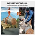 thumbnail image 6 of Log Skidding Tongs 18 Inch - Heavy Duty Steel Lumber Lifting Tongs - 772 lbs Capacity - Log Handling, Dragging & Carrying Tool for Trucks & Tractors, 6 of 7