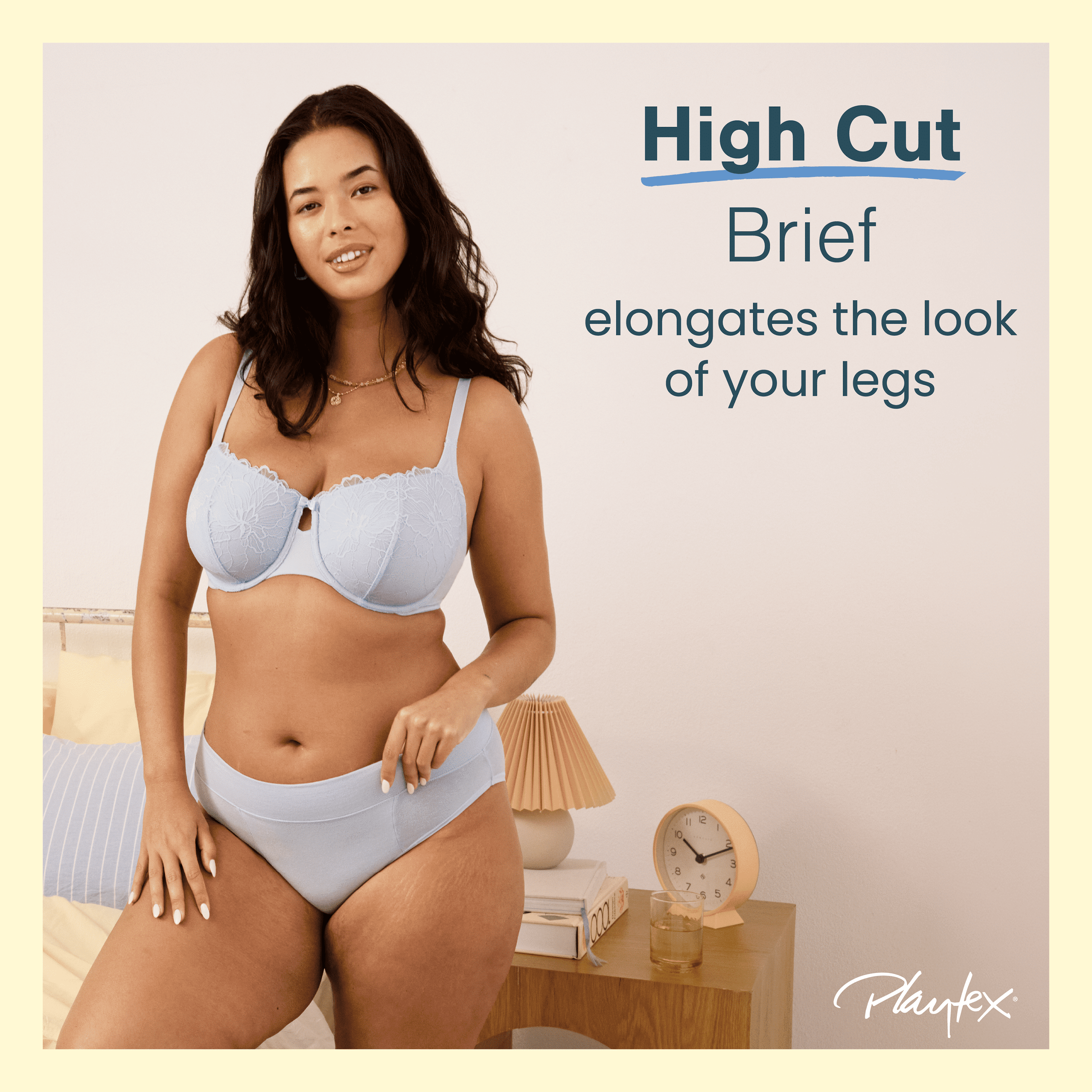 Playtex Women's Cotton Stretch Light Smoothing Underwear High-Leg Brief, 3-Pack