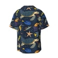 thumbnail image 2 of Vsdgher Undersea Animals Print Men's Wrinkle Free Untucked Cuban Shirt Business Casual Button Down Shirts Short Sleeve Shirt, 2 of 7