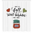 thumbnail image 3 of Hope Shower Curtain, Hand Drawn Jam in a Jar Brush Lettering with Romantic Hearts Hope is Sweet Surprises, Fabric Bathroom Set with Hooks, 69W X 70L Inches, Multicolor, by Ambesonne, 3 of 3